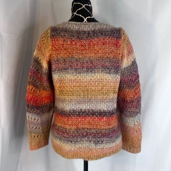 Elsmanda Colorful Made in Italy Mohair Alpaca Wool Blend Sweater Size Small - Picture 4 of 9